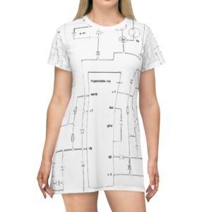 Abito T-Shirt "Alchimiesonore" con Design Circuito - Moda Ispirata alla Tecnologia per gli Innovatori