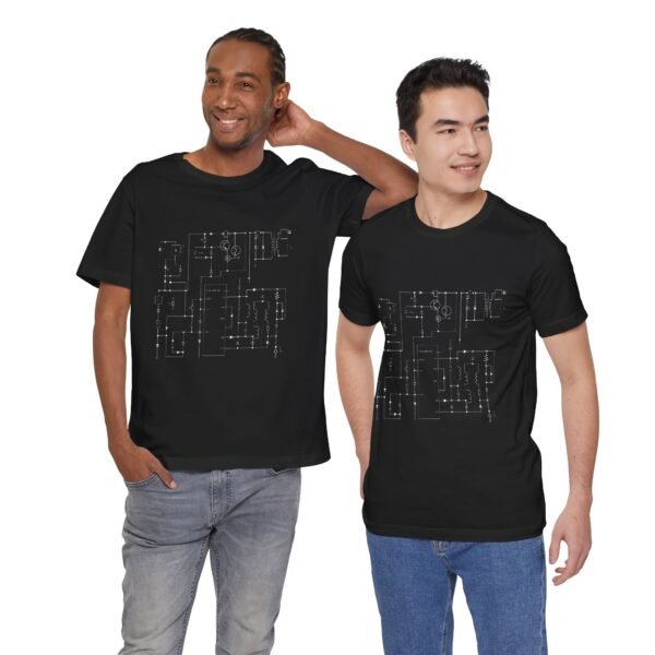 Minimalist Circuit Design Unisex Short Sleeve Tee - immagine 22