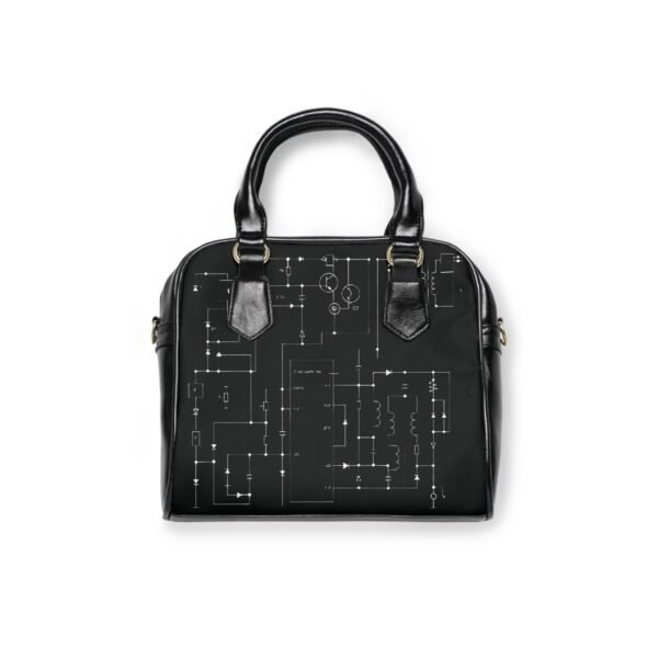 Borsa"Alchimiesonore"a Spalla Chic con Design Circuito  - Accessorio Elegante per gli Amanti della Tecnologia