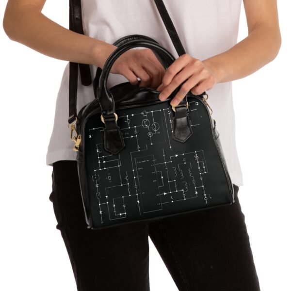 Borsa"Alchimiesonore"a Spalla Chic con Design Circuito  - Accessorio Elegante per gli Amanti della Tecnologia - immagine 4