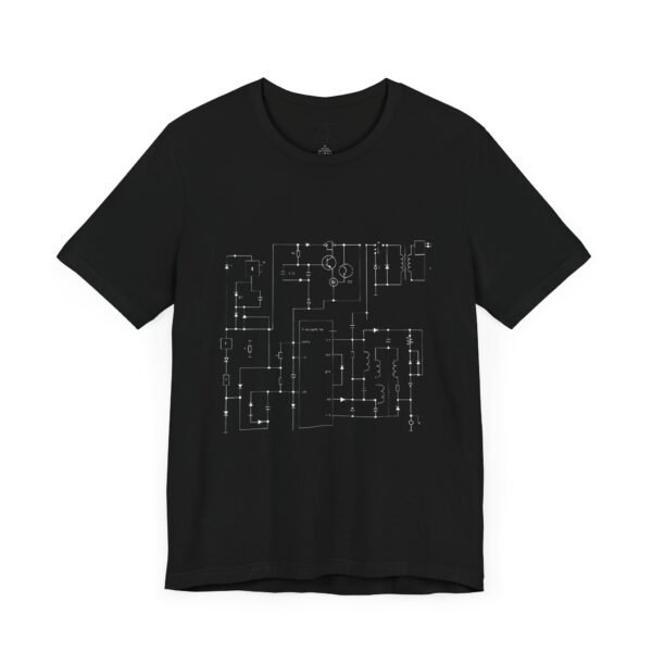Minimalist Circuit Design Unisex Short Sleeve Tee - immagine 4
