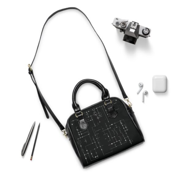 Borsa"Alchimiesonore"a Spalla Chic con Design Circuito  - Accessorio Elegante per gli Amanti della Tecnologia - immagine 3