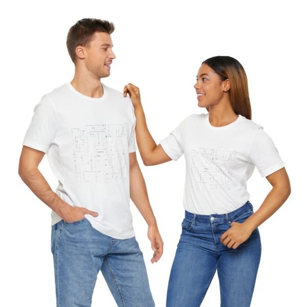 Minimalist Circuit Design Unisex Short Sleeve Tee - immagine 47
