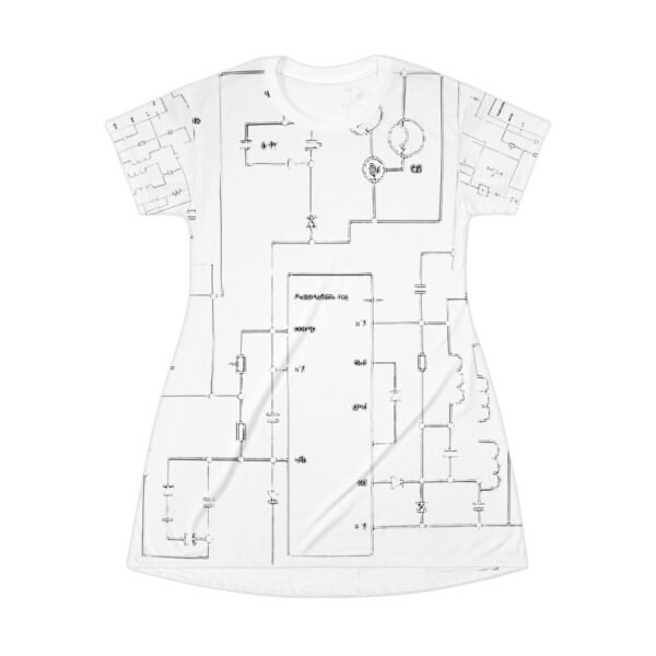 Abito T-Shirt "Alchimiesonore" con Design Circuito - Moda Ispirata alla Tecnologia per gli Innovatori - immagine 2